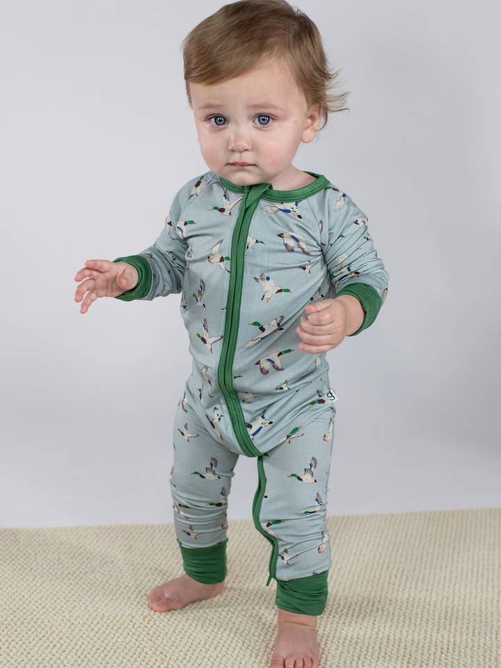 Goosies – Großhandel Schlafanzug – Baby – Stockenten / Enten - Umwandelbarer Reißverschluss-Schlafanzug1