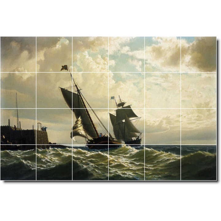 Peinture murale en céramique Waterfront PT01009 pour la vente par Picture-Tiles.com