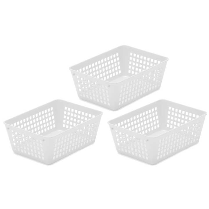 YBM HOME INC. - Wholesale Storage Bin - Plastic Storage Basket 6 x 4.5 x 2.25 In. - 3 Pk, 7 Colors