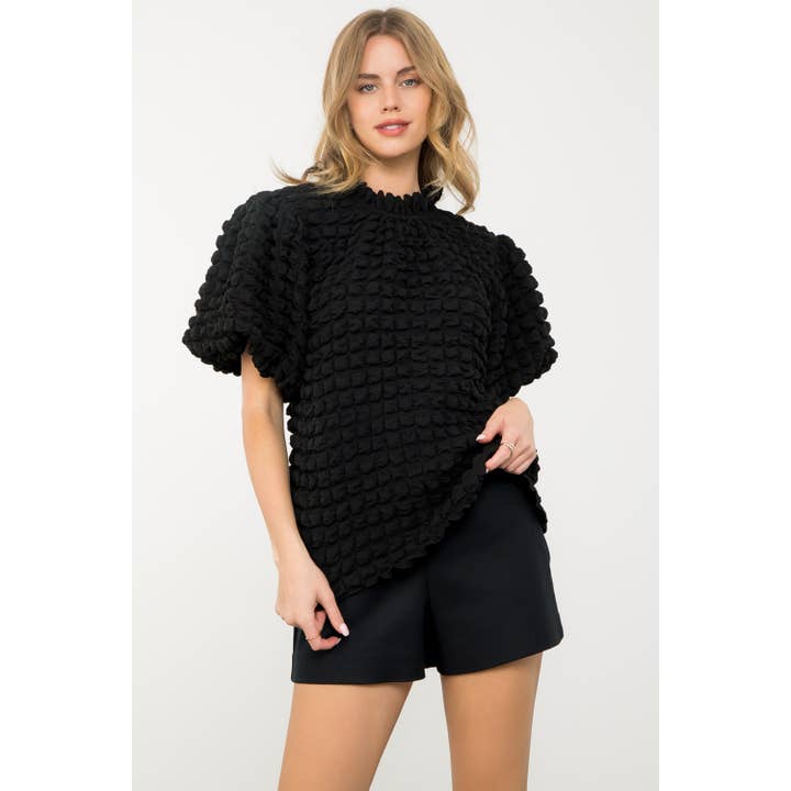 Puffærmet tekstureret top for engroshandel hos THML