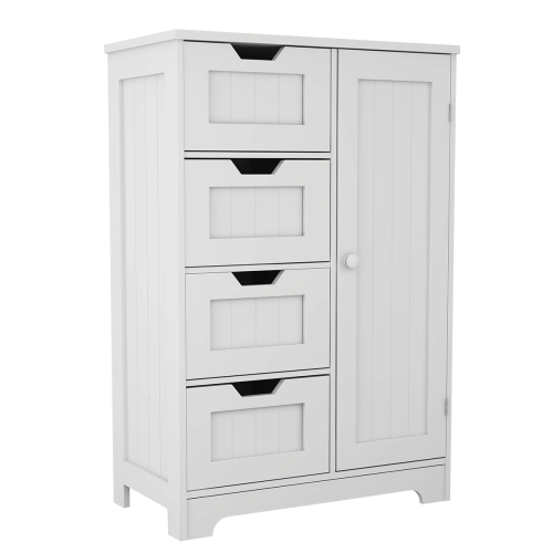 39F Inc. - Wholesale Cabinet - White Floor Cabinet with 4 Drawers and Adjustable Shelves3