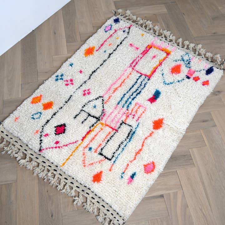 Alfombra bereber Azilal 105 x 145cm - Diseños multicolores para venta al por mayor de Bohome Living