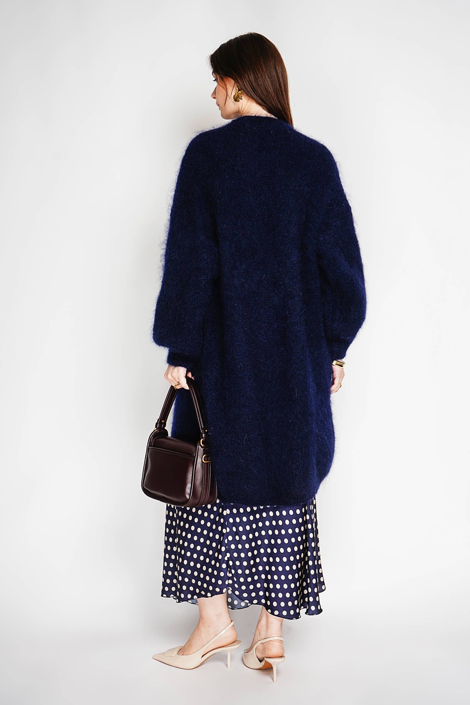 NOELINE – Großhandel Strickjacke – Damen – Lange Weste aus 80% Kid-Mohair 19408