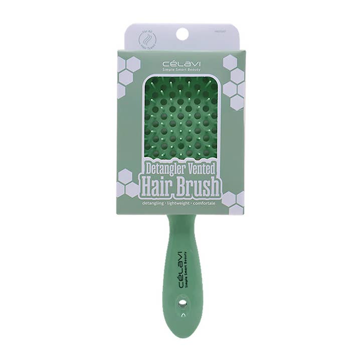 PINEAPPLE Beauty - Wholesale Hair Brush/Comb - Celavi HRDT007 Mint Detangler Vented Hair Brush - 12 1