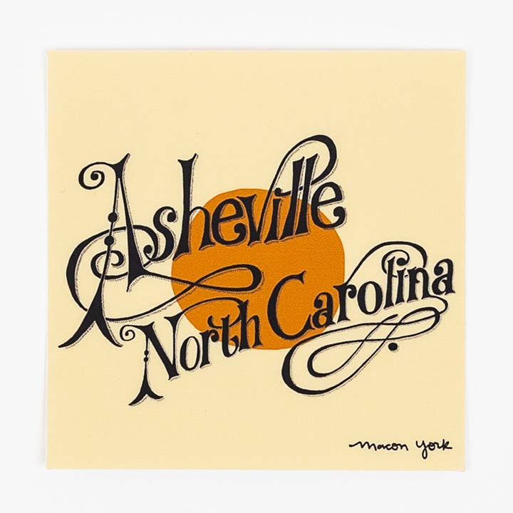 Autocollant en vinyle : Asheville, NC pour la vente par Macon York Press