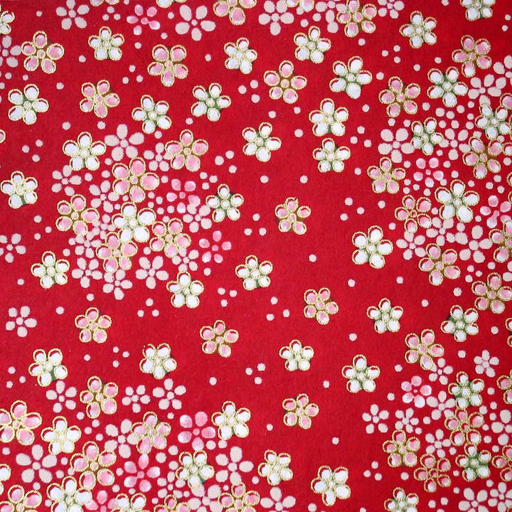 Japanese Yuzen Washi Chiyogami Origami Paper White Sakura for wholesale by Oriental Direct Craft Supplies