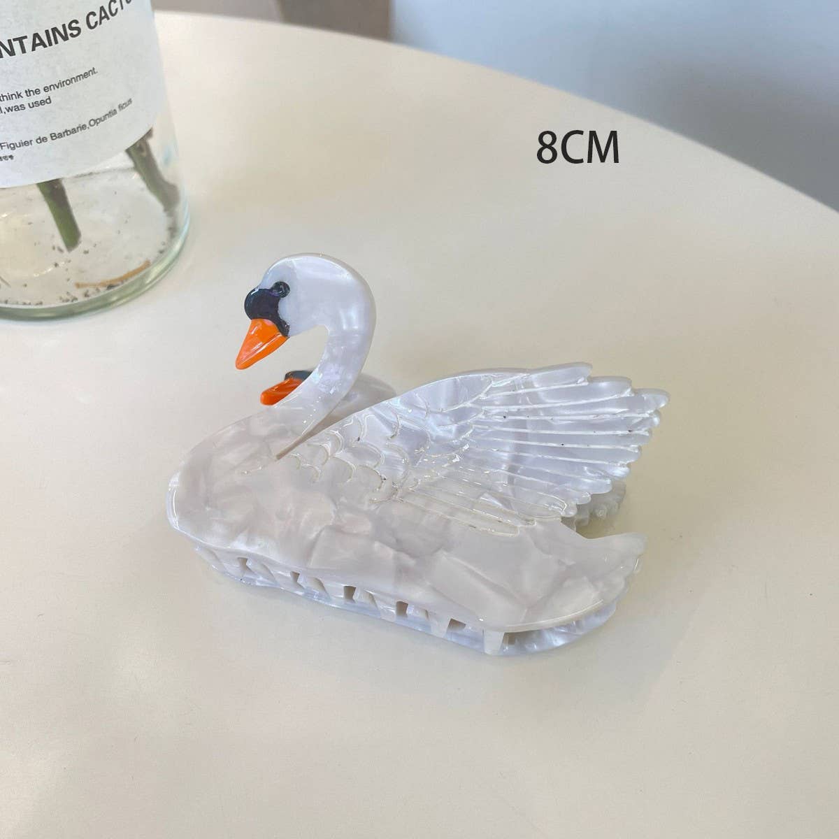 ACCITY - Wholesale Hair Clip - Women's - FASHIONABLE WHITE SWAN ACETIC ACID HAIR CLIP_CWAHA05492