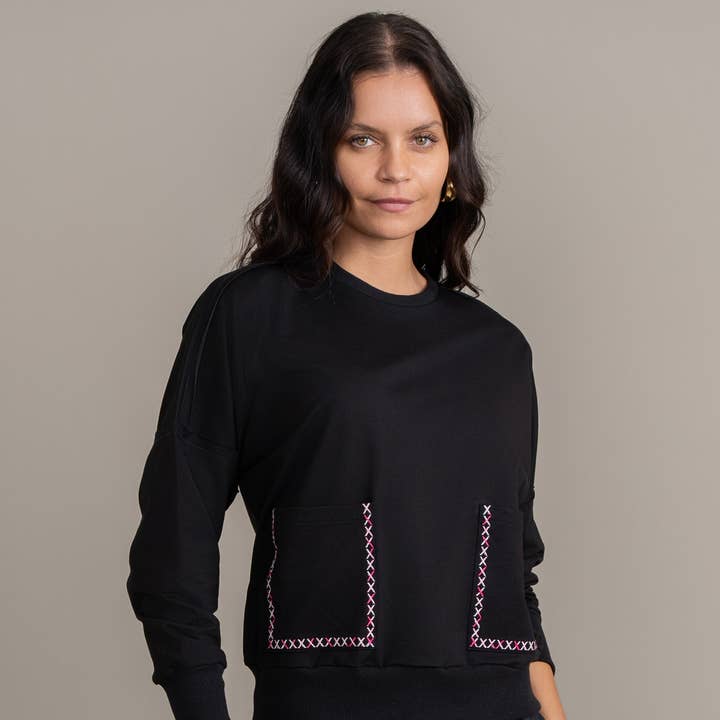 X Embroidered Pocket Sweatshirt - Pink and other Purchase Wholesale accessori cani. Free Returns & Net 60 Terms on Faire trending on Faire.