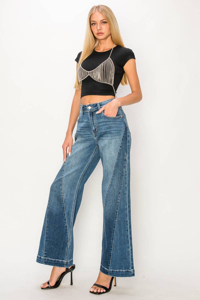 MEDIUM HIGH RISE RELAXED FLARED LEG JEANS for wholesale on Faire1