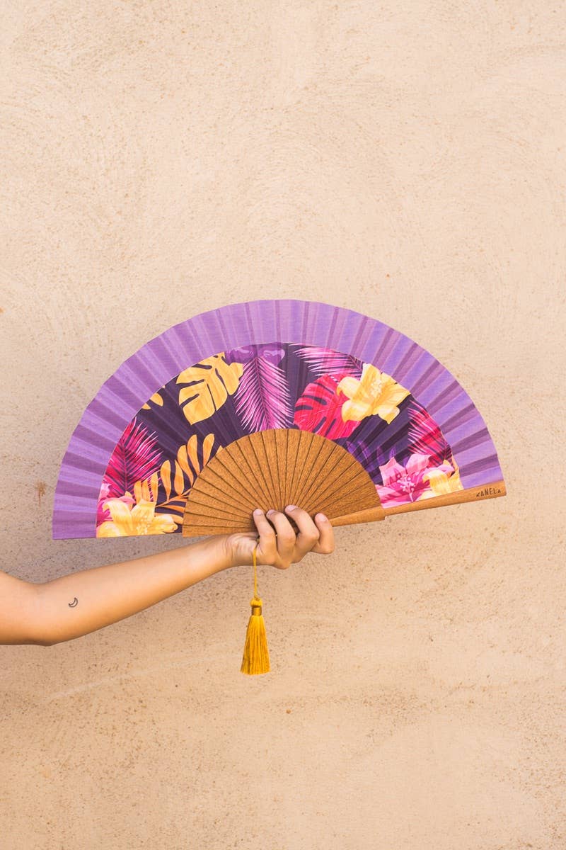 Kanela Fans - Venta al por mayor Ventilador plegable de mano - Abanico Paea Lila4