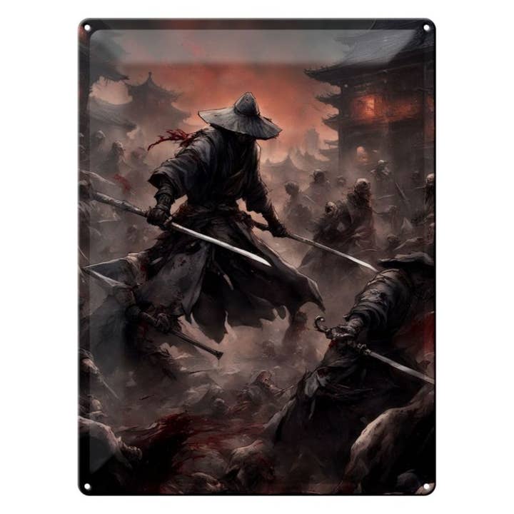 Blechschild 30x40cm Zombie Horden Samurai für den Großhandel von Femer