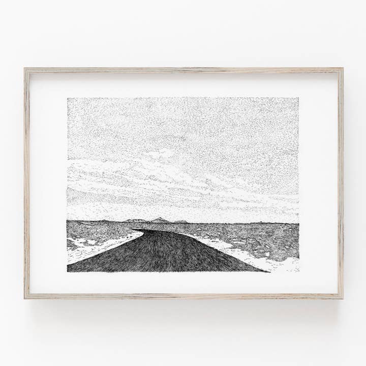 IJsland Road Art Print voor wholesale door Drawn Together Art Collective