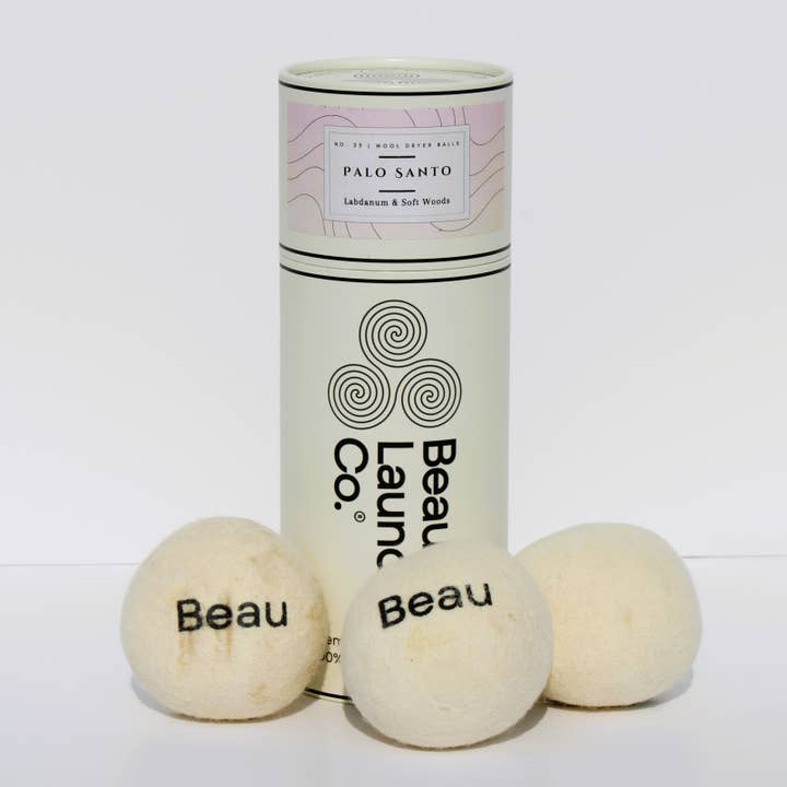 Balles de séchage parfumées et adoucissantes au Palo Santo pour la vente par Beau Laundry Co.