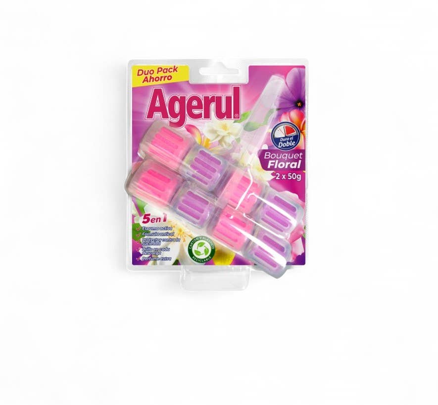 Agerul - Venta al por mayor Limpiadores de inodoro - Rim Block Toilet. Bouquet Floral. 10 Unit. Duo Pack