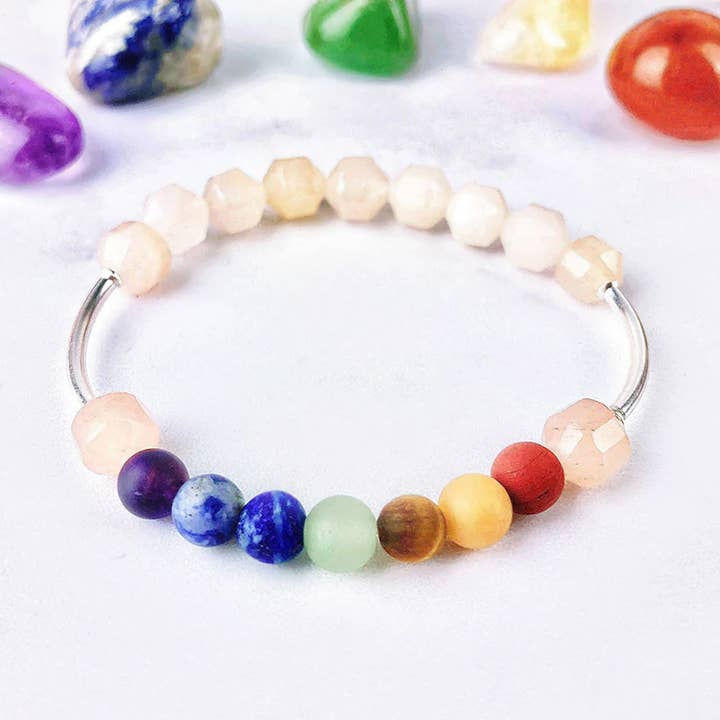 Chakra Balance - Bracelet en aventurine pêche pour la vente par WonderSpark