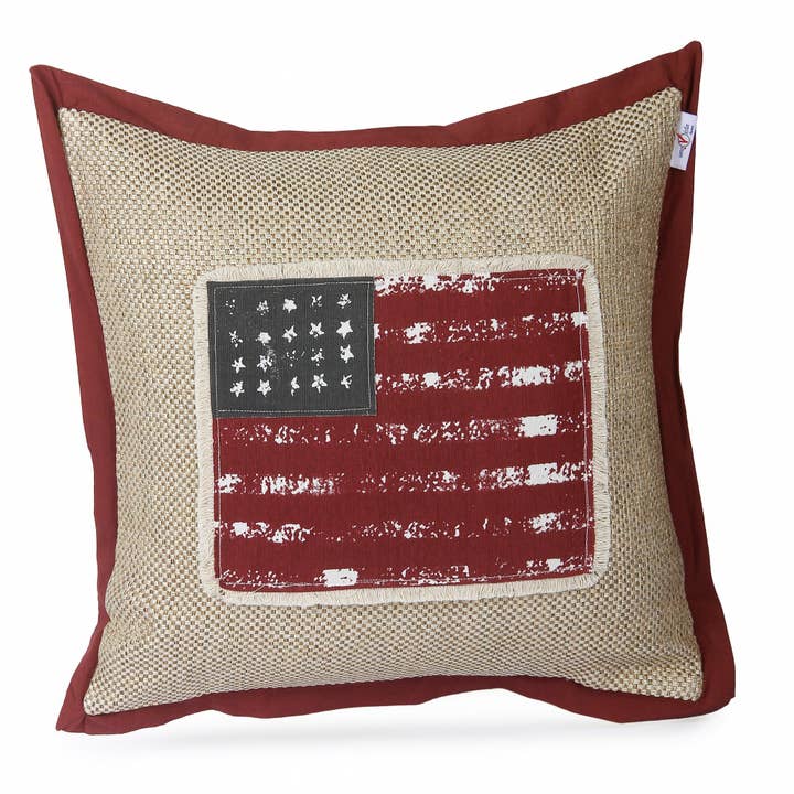 Vintage American Flag Cotton Cushion Cover for wholesale by Nomaadi Group