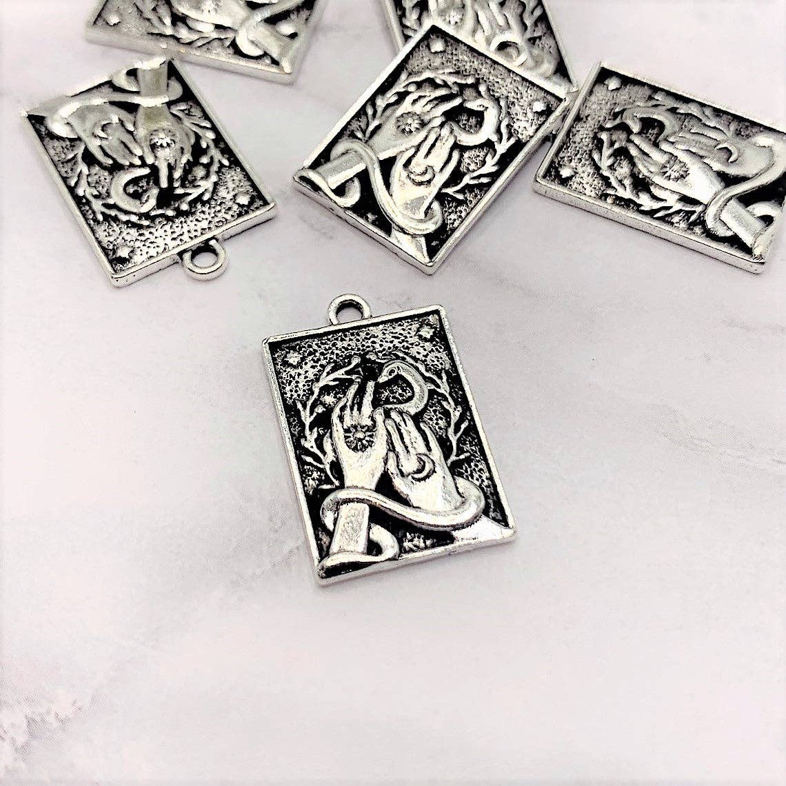 Guerrilla Charm - Wholesale Individual Charm/Pendant - Antique Silver Witchy Hecate Pendant, 15x23mm3