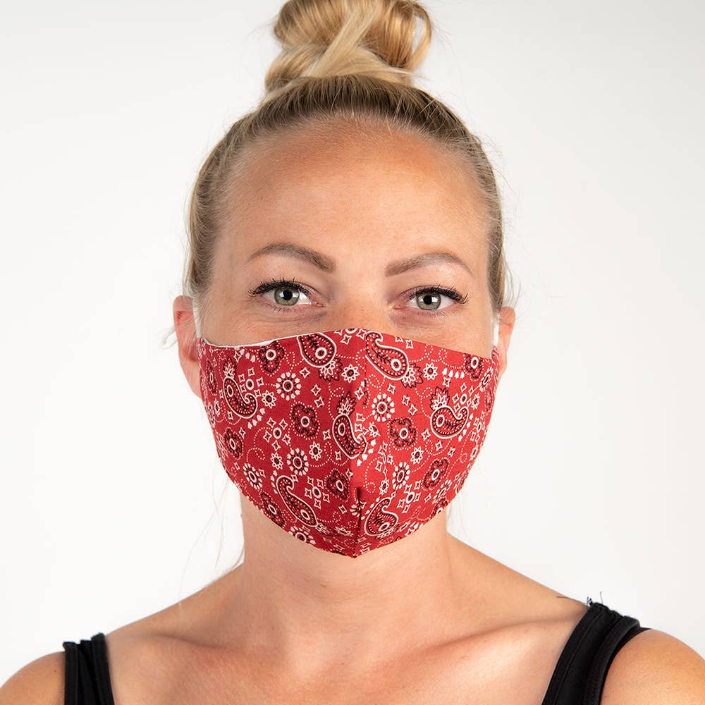 Clayre & Eef - Wholesale Protective Face Mask/Shield - FM0001 Washable Face Mask Red Cotton Face Mask