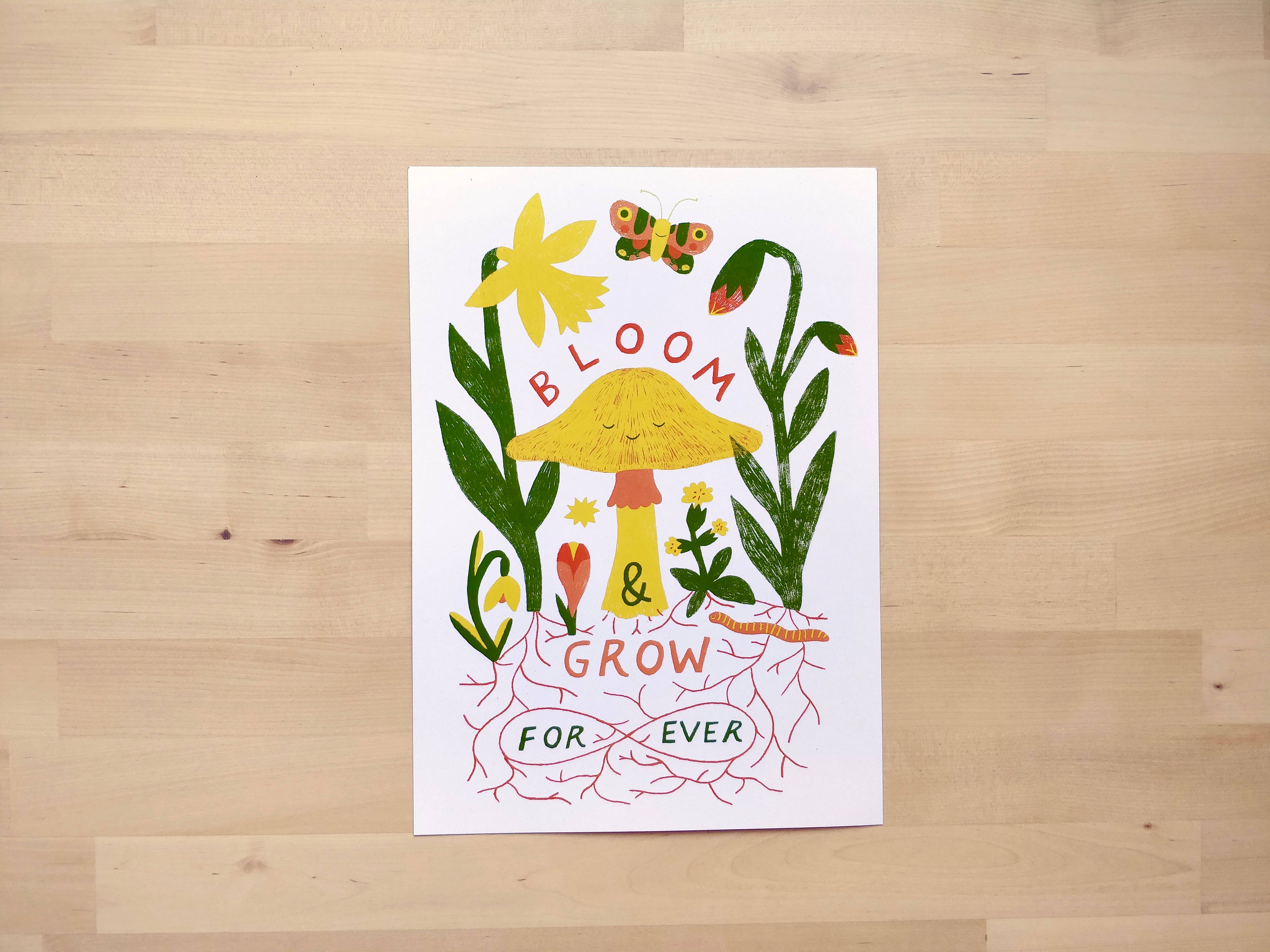 Lucy Scott Illustration - Wholesale Art Print - Bloom & Grow Forever Print, Mindful Nature Wall Art1