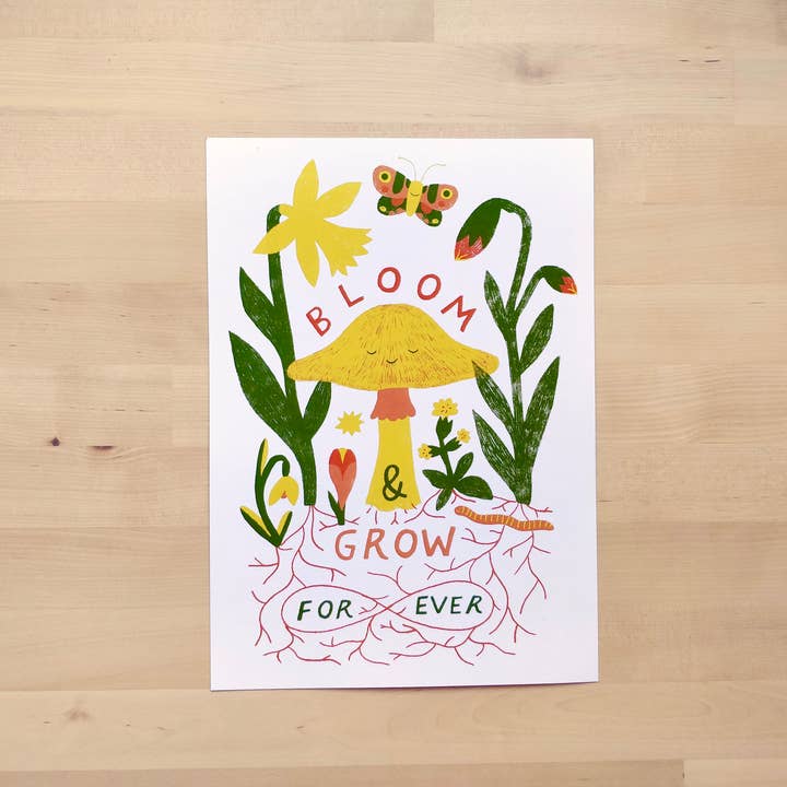 Lucy Scott Illustration - Wholesale Art Print - Bloom & Grow Forever Print, Mindful Nature Wall Art1
