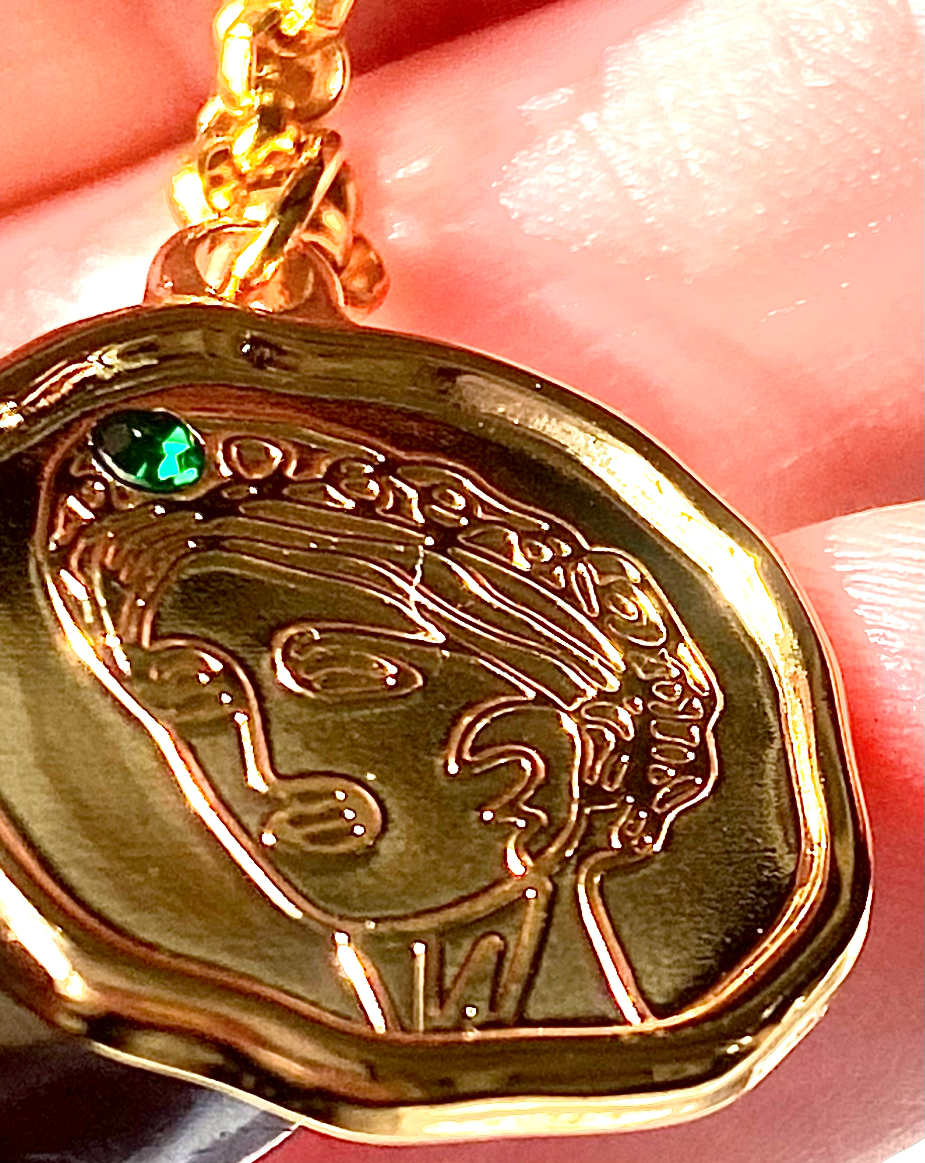 HoopLa - Wholesale Pendant/Charm Necklace - Goddess Coin Collection Waterproof 14K Gold Necklace6