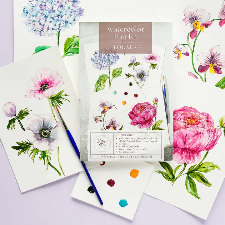 Florals 2 Watercolor Painting Kit: DIY Art Kit for Beginners for wholesale by Jean Choe Art & Design