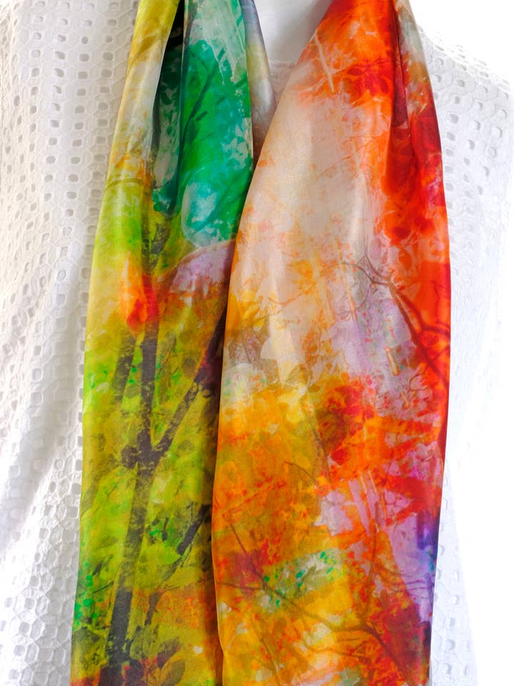 Silke Tabby Tørklæde „Puffing Billy“ (150cmx50cm) for engroshandel hos Bluyonda Silk Scarves