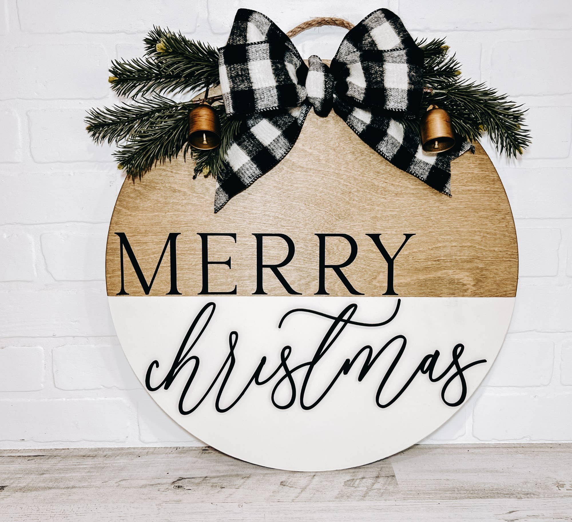 B-Cozy Home Decor - Vendita all'ingrosso Decorazione per porta - Gancio da porta Merry Christmas, cartello natalizio vintage, ghirlanda1