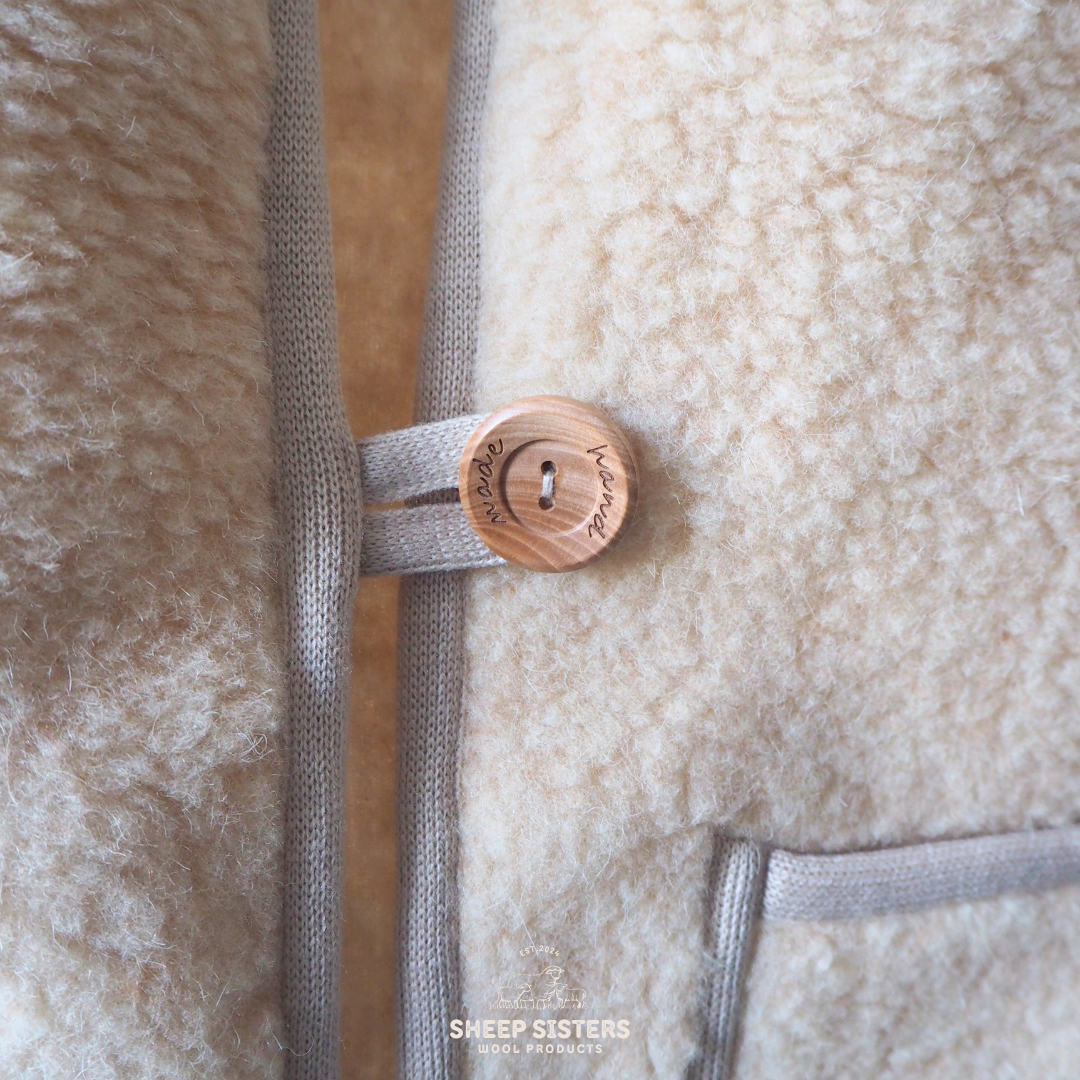 Sheep Sisters - Wholesale Outerwear Vest - Women's - Zephyr Wool Vest Beige1