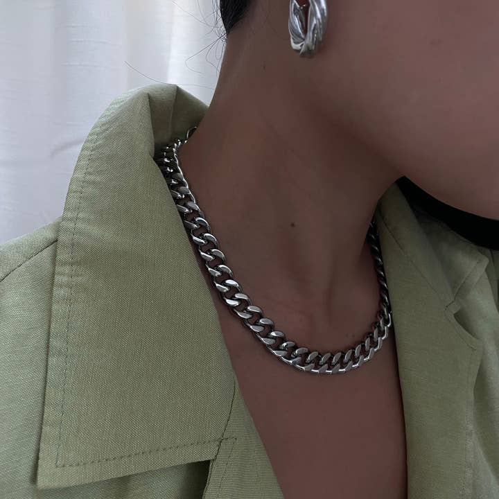 Executive Cuban Link Chain - High Polished Silver for wholesale by ILENE & CO.