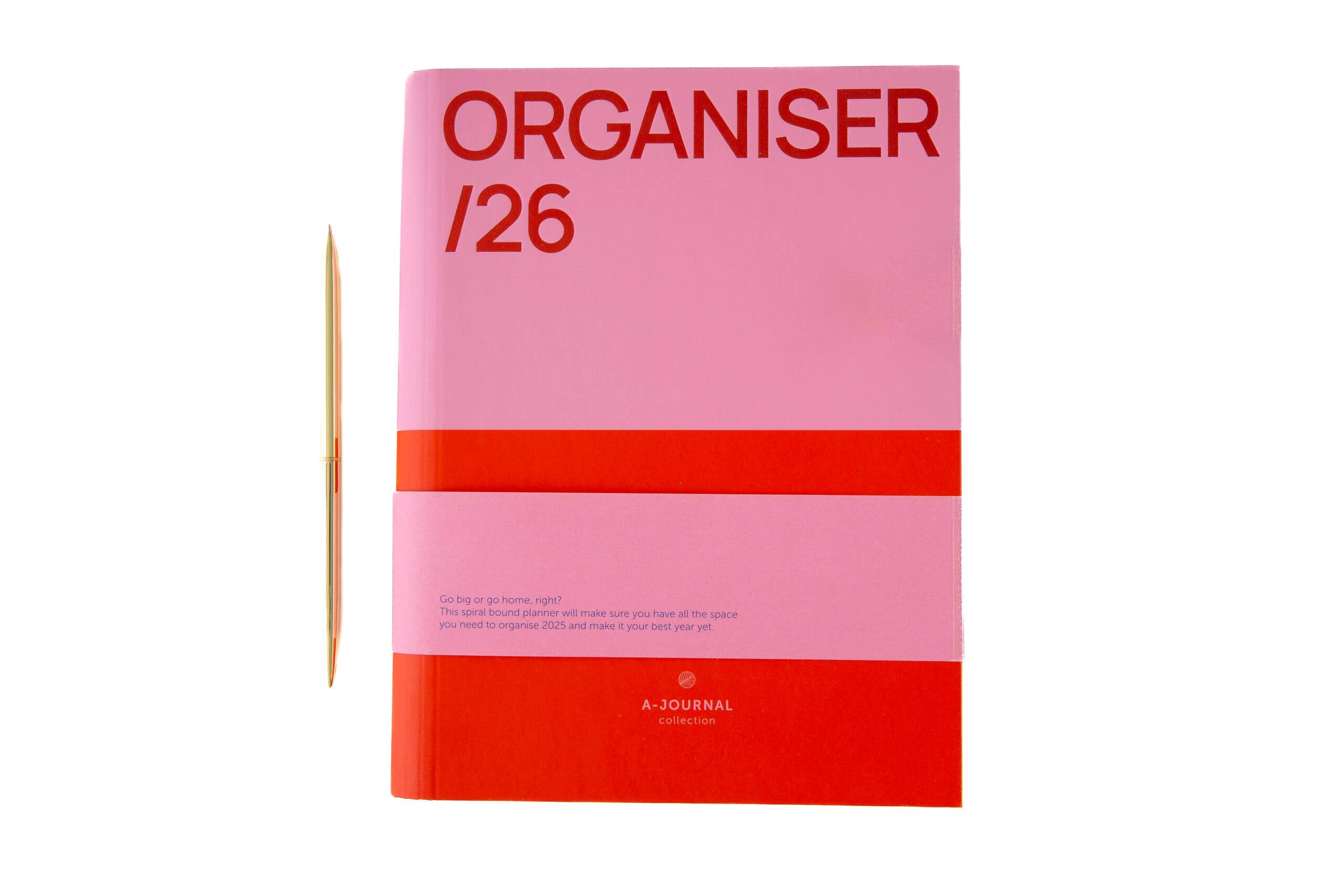 A-Journal Stationery – wholesale Journal/diary – A-Journal Spiral Organiser 2026 - Pink Red4
