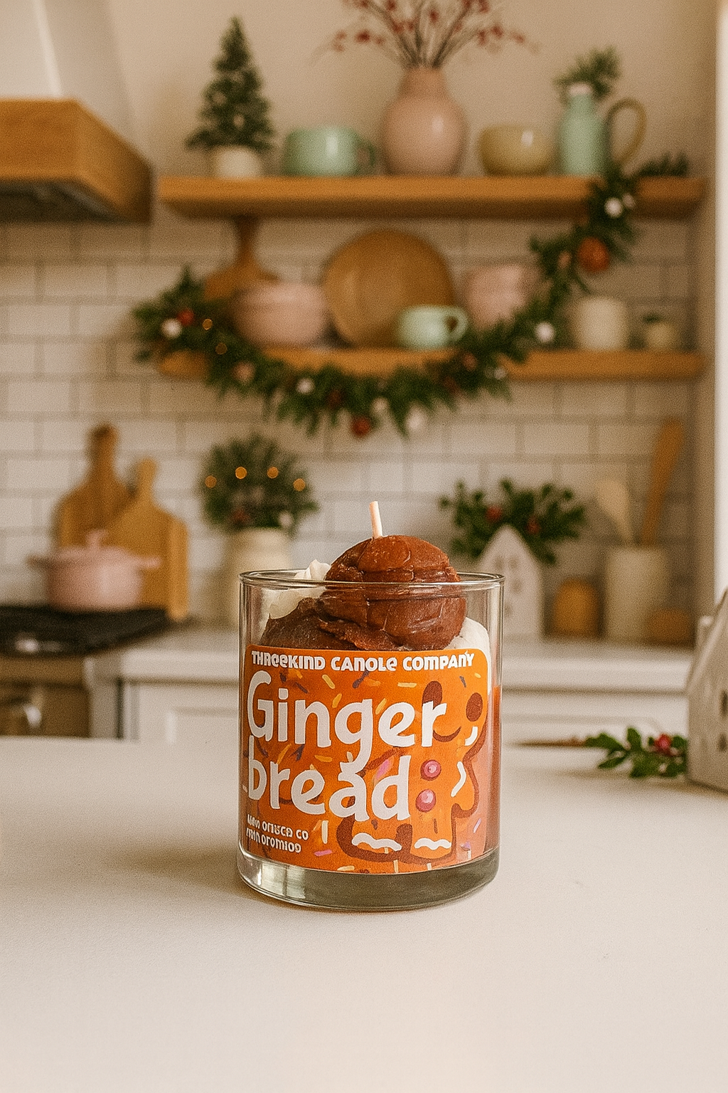 Threekind Candle Company – wholesale Jar/filled candle – Gingerbread1