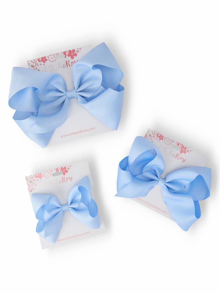 Bluebird Grosgrain Hair Bow for wholesale by Mila & Rose