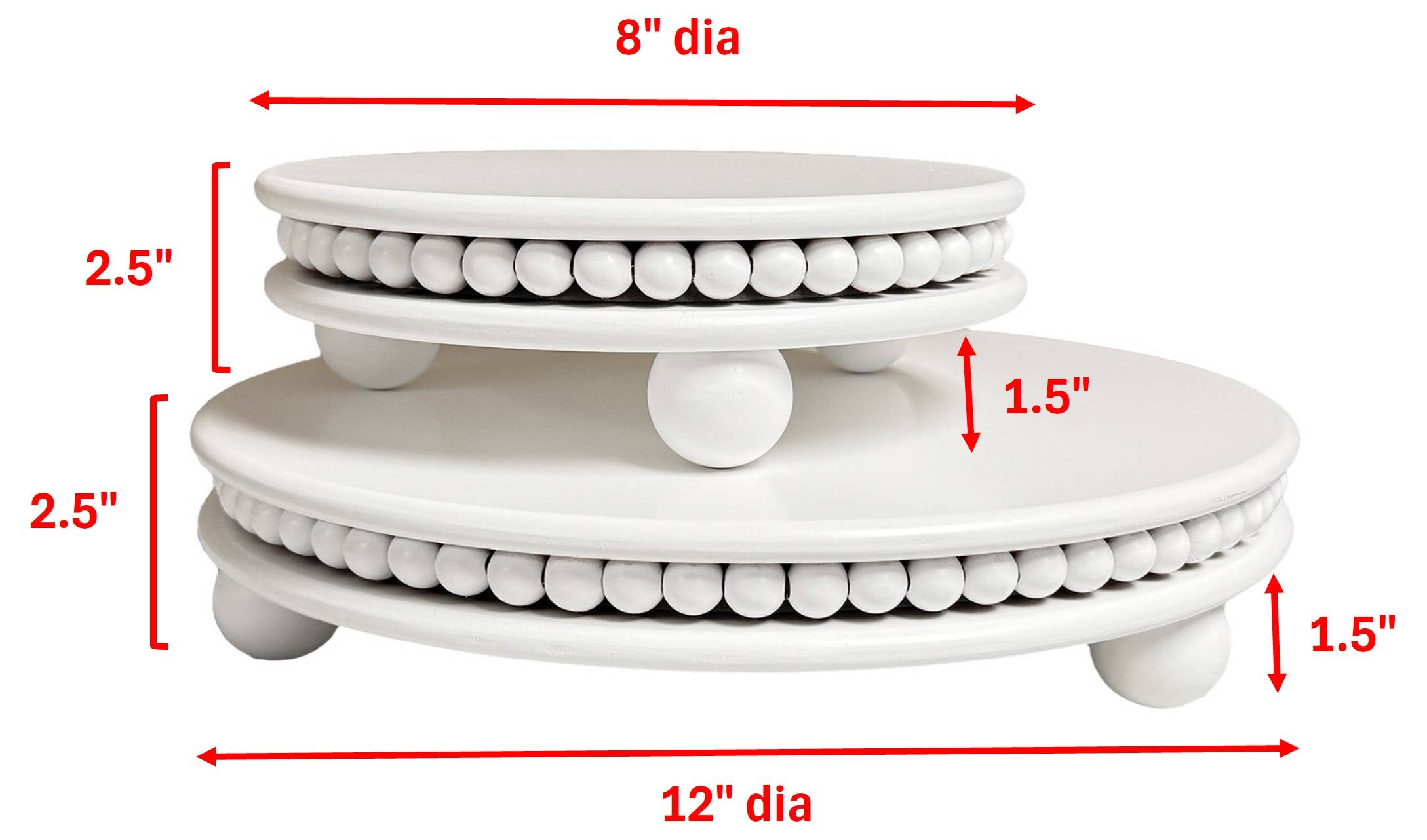 Tripar International - Wholesale Desk Riser - Round Wood Beaded Risers - Set of 26