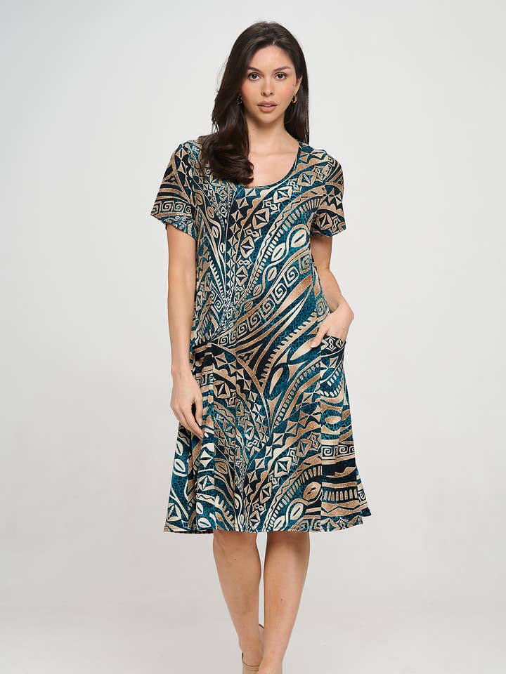 HIT Princess Line Dress with Pockets-7094HT-SRP1-K-W459 for wholesale by Jostar