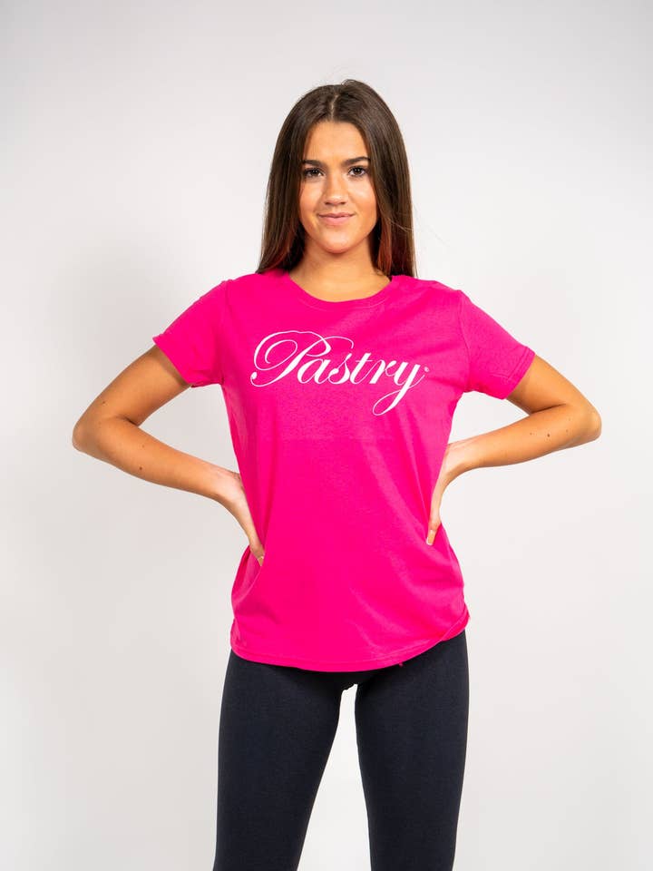 Pastry Tee Shirt Helicona with White Sparkle Logo for wholesale on Faire