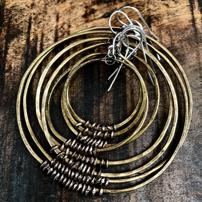 Jennifer Kahn Jewelry - Wholesale Hoop Earrings - Brass Hoop Earrings with Heishi10