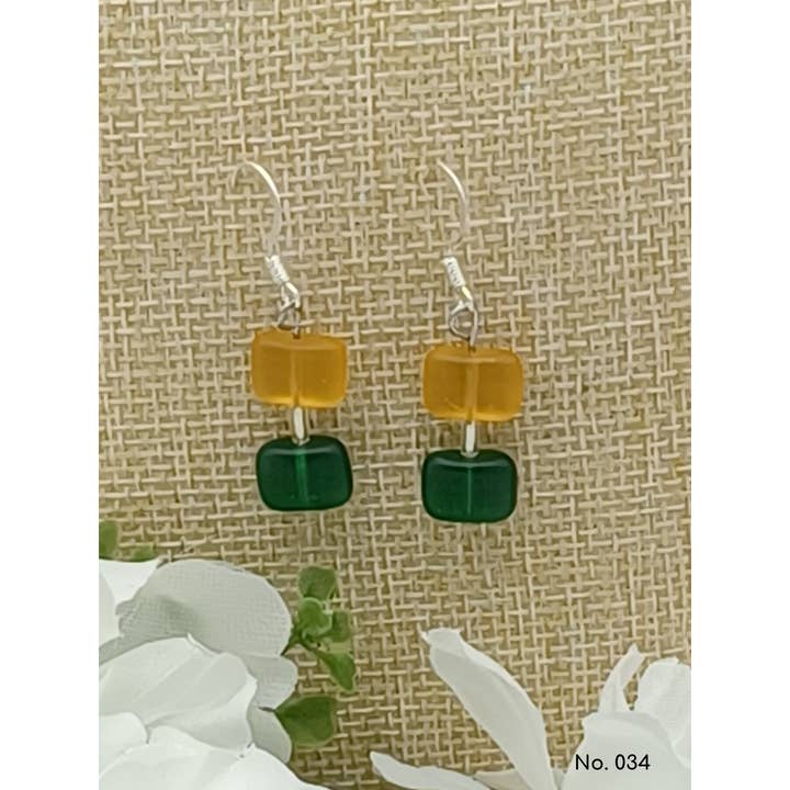 perleperle - Wholesale Dangle Earrings - Earrings glass beads, classic cushion shape, Anna19