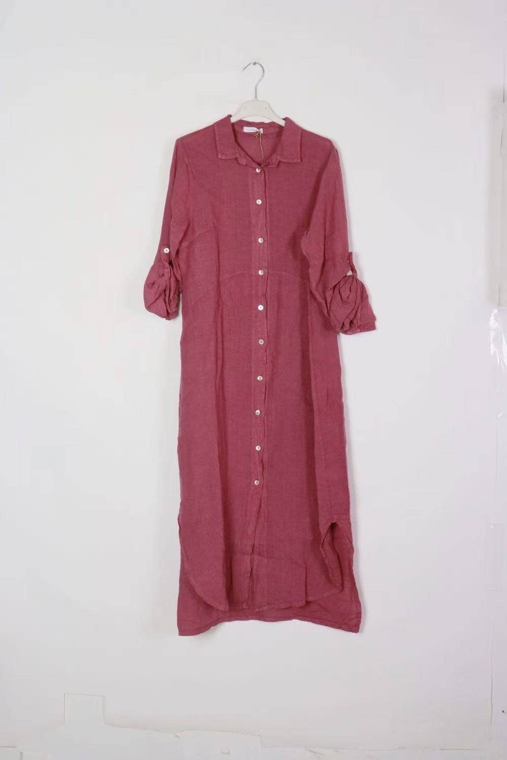 LÉA & LUC - Wholesale Dress - Women's - Long shirt dresses in 100% Linen REF. 148464