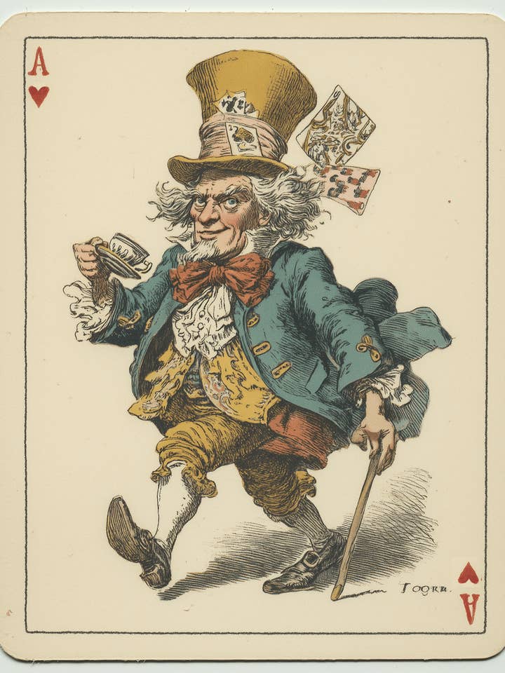 Mad Hatter Ace of Hearts art print - 8"x10" Artwork for 11"x14" Frame for wholesale by Mowbi