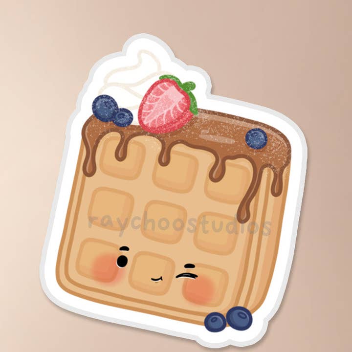 Waffle Vinyl Sticker for wholesale by Raychoo Studios Inc.
