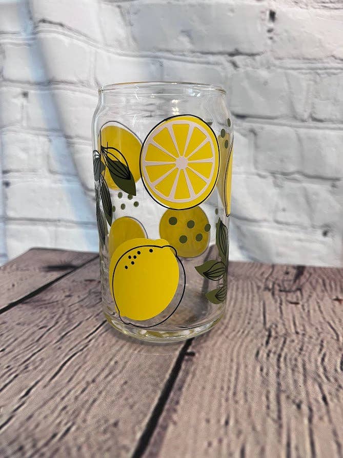 Lemonade beer can glass for wholesale by Olivia Reagan Designs