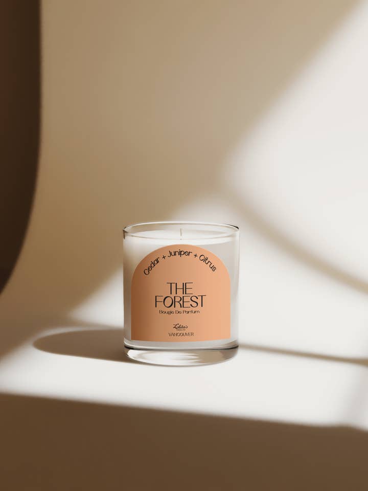 THE FOREST Scented Soy Candle/Cedar+Juniper+Citrus for wholesale by Lolitas Candle Co