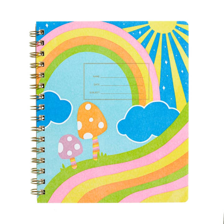Standard Notebook - Rainbow Mushroom for wholesale by Shorthand Press