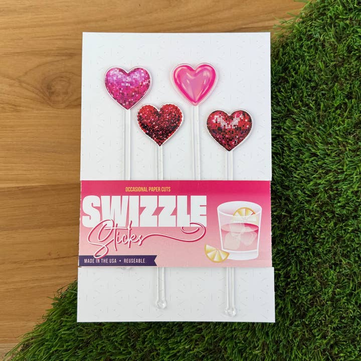 Make My Heart Sparkle Swizzle Sticks | Acrylic Stir Sticks for wholesale by Occasional Paper Cuts