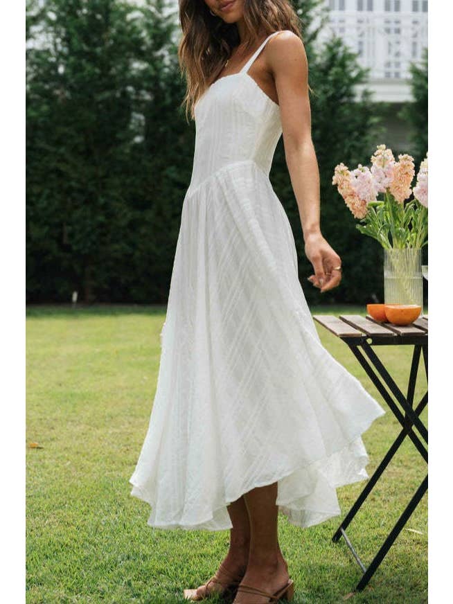 White Strappy Fit & Flare Dress for wholesale on Faire