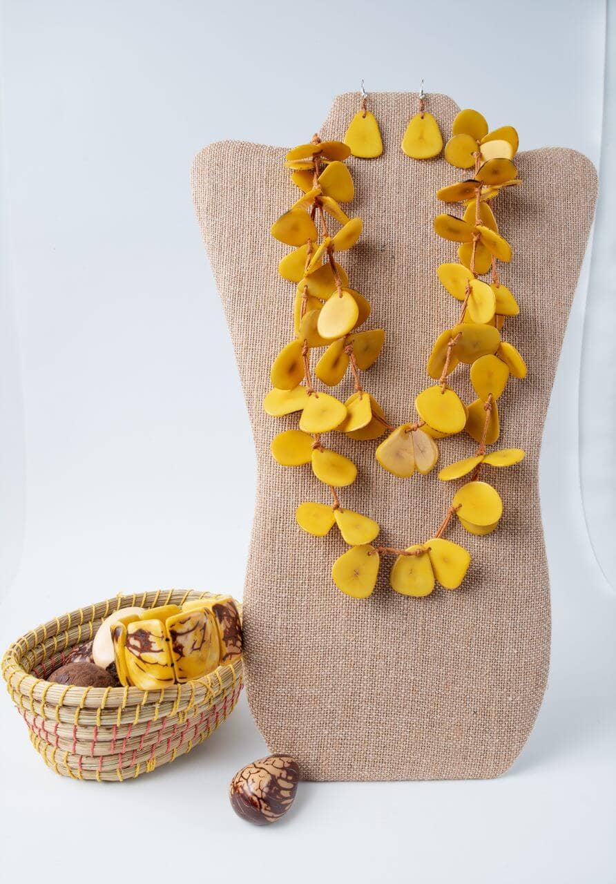 TaguArtsy – wholesale Smycken – Nola kronblad lång Tagua halsbandsuppsättning26