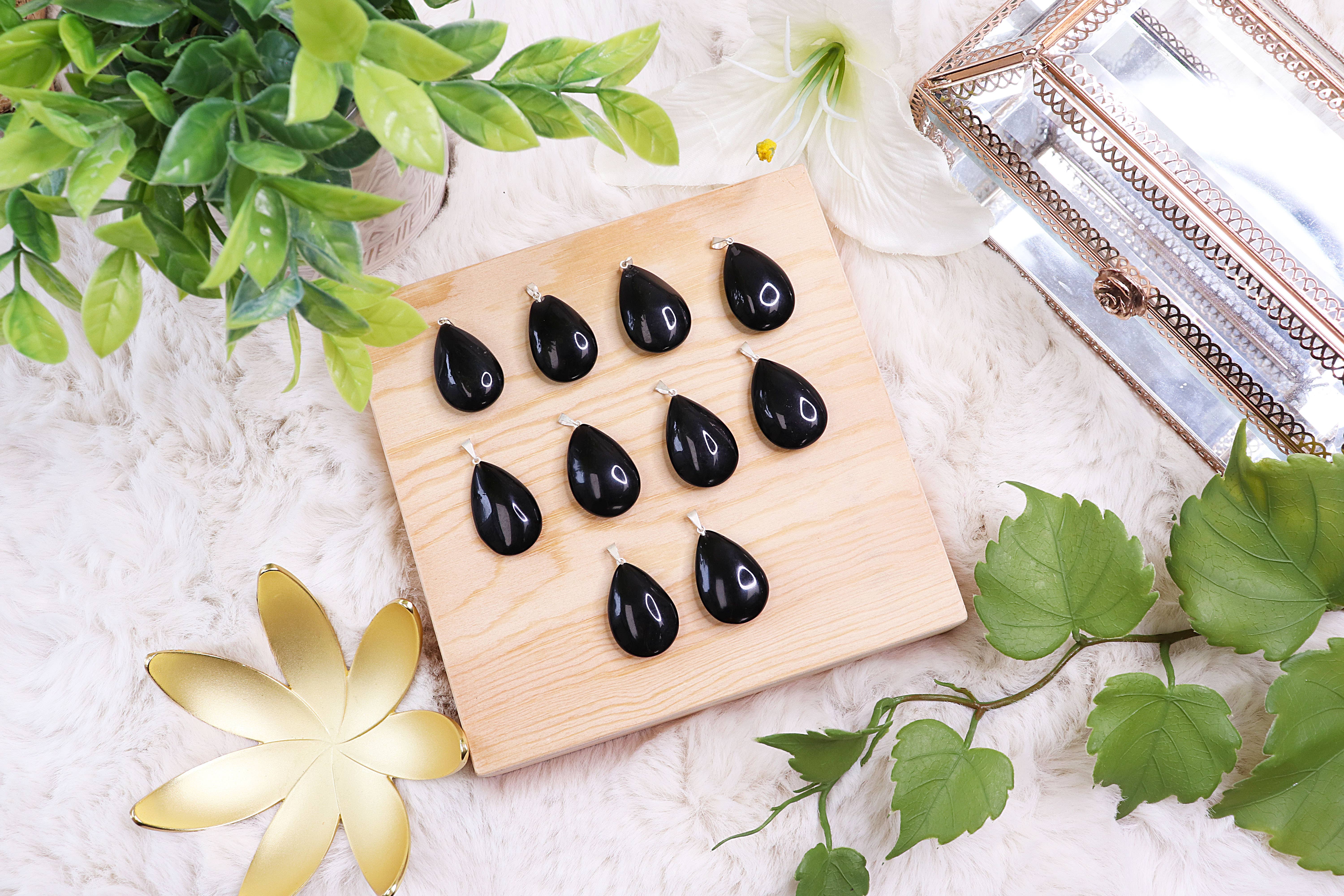 Natures Artifacts Inc - Vendita all'ingrosso Ciondolo/pendente - Ciondoli a goccia in ossidiana nera - Gioielli in ossidiana nera6