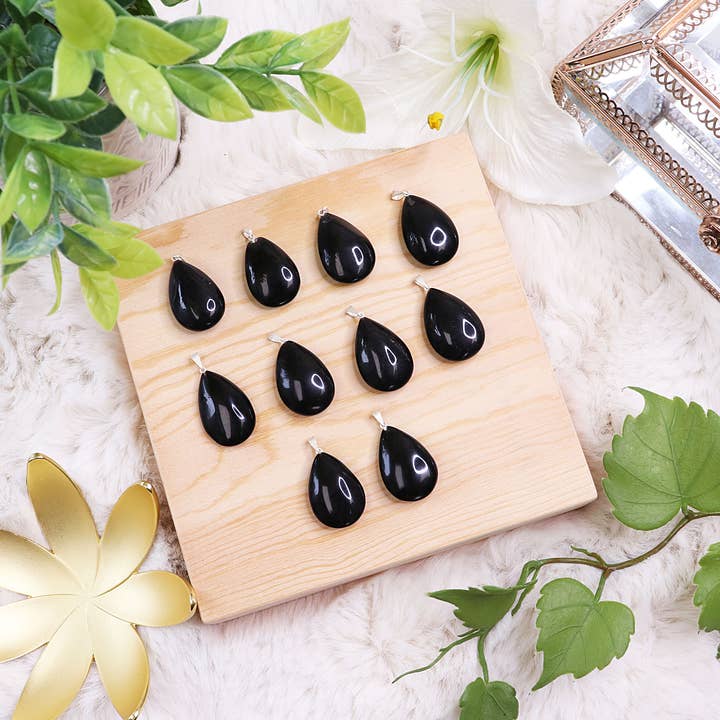 Natures Artifacts Inc - Vendita all'ingrosso Ciondolo/pendente - Ciondoli a goccia in ossidiana nera - Gioielli in ossidiana nera6