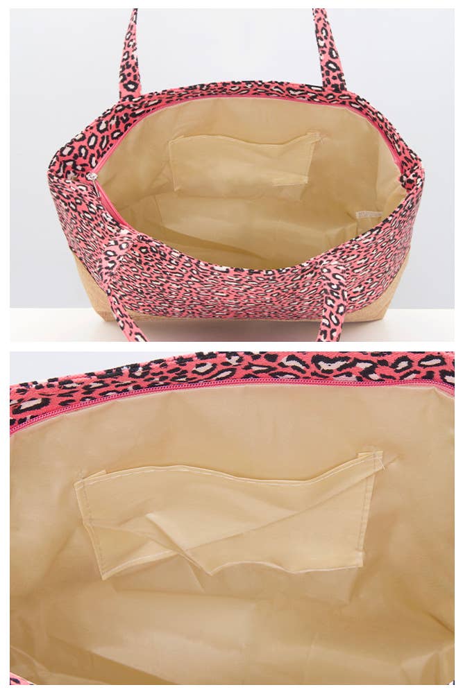 Hana - Vendita all'ingrosso Borsa tote - Donna - Borsa tote in juta con stampa leopardata16